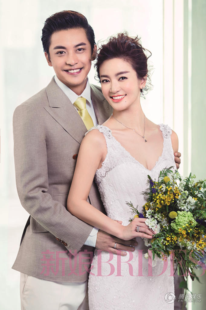 李晟李佳航夫妻二人携手为新娘杂志拍摄婚纱大片