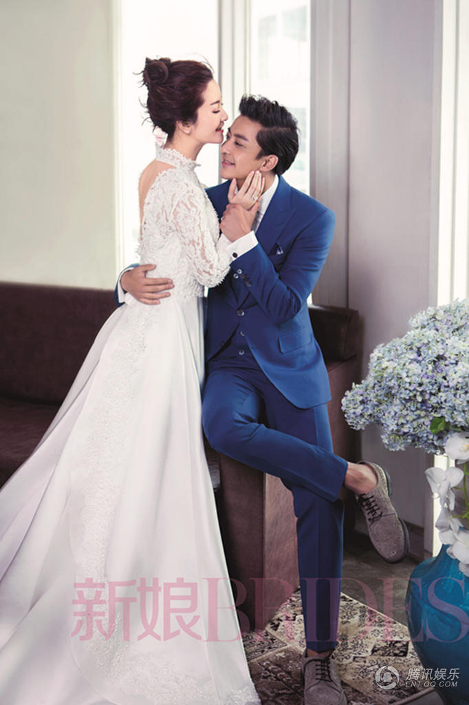 李晟李佳航夫妻二人携手为新娘杂志拍摄婚纱大片